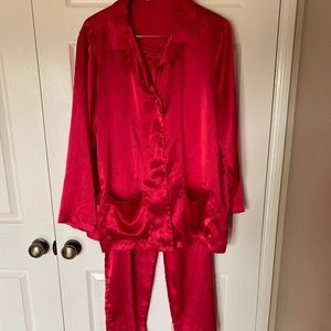 Victoria Secret red Satin PJs